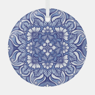 Ornement En Verre Henné ethnique oriental Motif sans couture