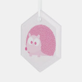 Ornement En Verre Hérisson rose mignon (Avant gauche)
