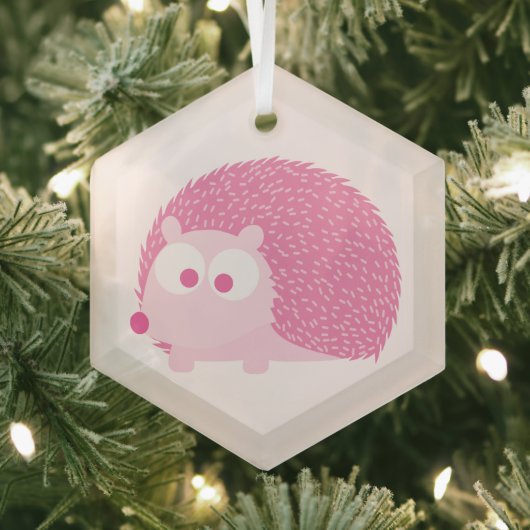 Ornement En Verre Hérisson rose mignon (Insitu)
