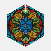 Ornement en verre Hexagon en fleur de verre (Verso)