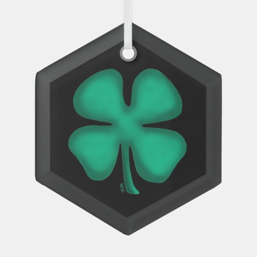 Ornement en verre hexagonal Black Irish (Recto)
