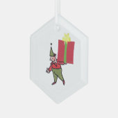 Ornement en verre hexagonal Elf With Red Box (Avant gauche)