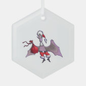 Ornement en verre hexagonal Santa Bat (Recto)
