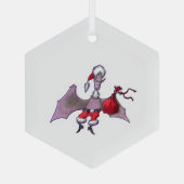 Ornement en verre hexagonal Santa Bat (Verso)