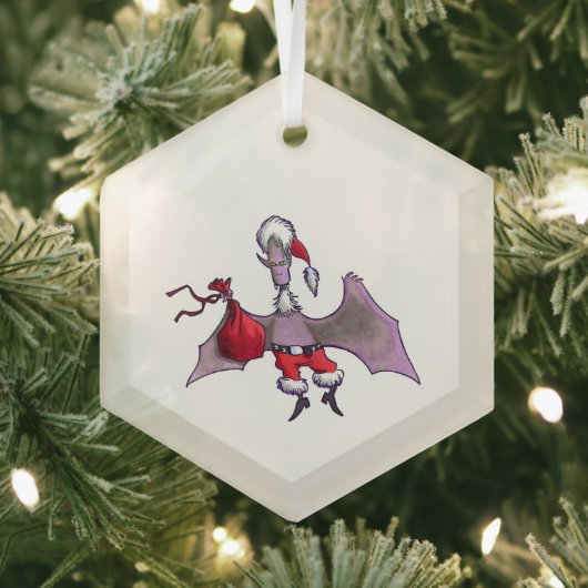 Ornement en verre hexagonal Santa Bat (Insitu)