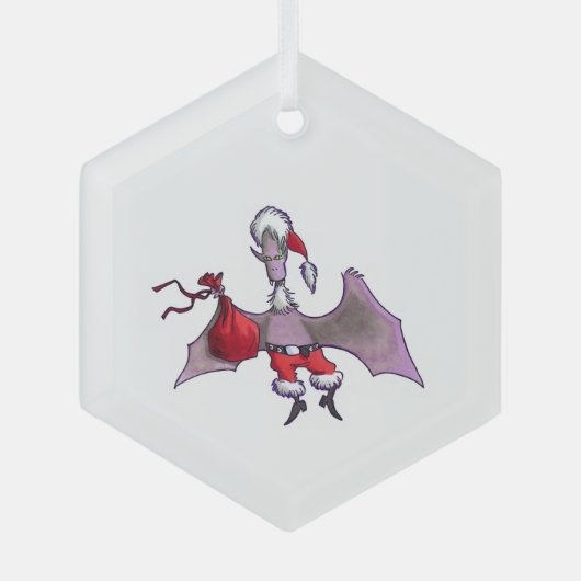 ornement en verre hexagonal Santa Bat (Recto)