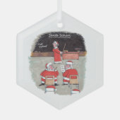 Ornement en verre hexagonal Santa Test (Recto)