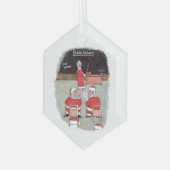 Ornement en verre hexagonal Santa Test (Avant gauche)