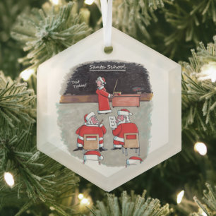 Ornement en verre hexagonal Santa Test