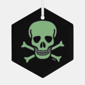 Ornement en verre hexagone de Crâne vert (Verso)