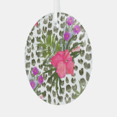 Ornement En Verre Hibiscus Animal : Aquarelle Motif sans joint. (Avant gauche)