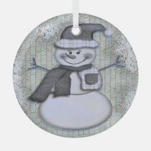 Ornement En Verre hiver Frost Snowman Décor de Noël