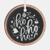 Ornement En Verre Ho Ho Ho Typographie Garder l'arbre de saké (Recto)