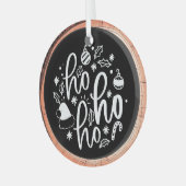 Ornement En Verre Ho Ho Ho Typographie Garder l'arbre de saké (Avant gauche)