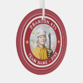 Ornement En Verre Hockey 2 photo Keepsaké personnalisé (Avant droite)