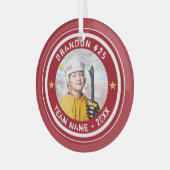 Ornement En Verre Hockey 2 photo Keepsaké personnalisé (Avant gauche)