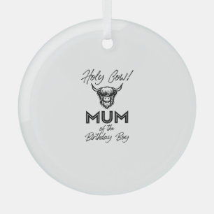 Ornement En Verre Holly Cow Maman Du Boy Birthday Highland Cow 1st