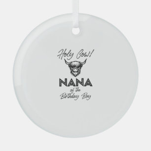 Ornement En Verre Holly Cow Nana De L'Anniversaire Boy Highland Cow