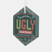 Ornement En Verre Hunter Green Knit Ugly Sweater Nordic Christmas (Avant gauche)