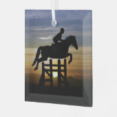 Ornement En Verre Hunter Jumper Horse Noël (Avant gauche)