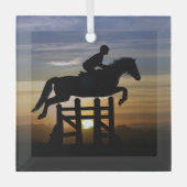 Ornement En Verre Hunter Jumper Horse Noël (Recto)