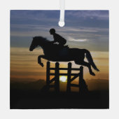 Ornement En Verre Hunter Jumper Horse Noël (Verso)