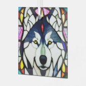Ornement En Verre Huskie Sibérien "Verre Tiré" (Avant gauche)