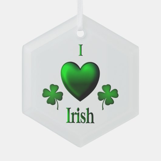 Ornement En Verre I Heart Irish (Recto)