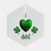 Ornement En Verre I Heart Irish (Verso)