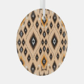 Ornement En Verre Ikat Ethnic Geometry Folklore Motif (Avant droite)