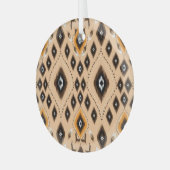Ornement En Verre Ikat Ethnic Geometry Folklore Motif (Avant gauche)