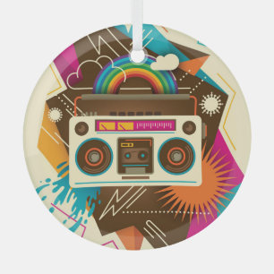 Ornement En Verre Illustration Abstraite de la radio Vintage colorée