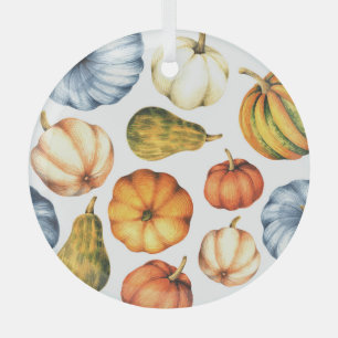 Ornement En Verre Illustration citrouille : Motif d'aquarelle transp