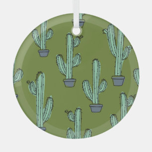 Ornement En Verre Illustration de cactus en pot