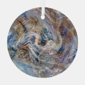 Ornement En Verre Illustration de marbrage gris bleu (Verso)