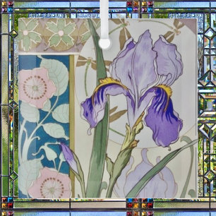 Ornement En Verre Illustration d'iris vintage