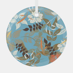 Ornement En Verre Illustration du motif floral : Retour Vintage sans