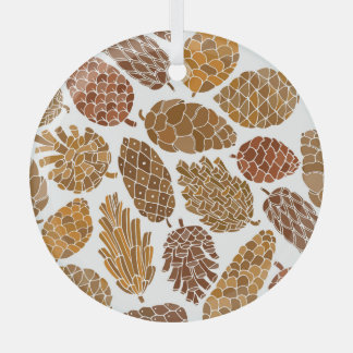 Ornement En Verre Illustration motif cônes de pin.