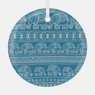 Ornement En Verre Illustration vintage du cadre éléphant