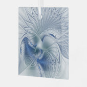 Ornement En Verre Imaginaire dynamique tons bleus Abstraits Art frac (Avant gauche)