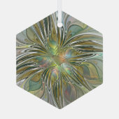 Ornement En Verre Imaginaire Floral Fleur Art Fractal Moderne Avec O (Verso)