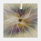 Ornement En Verre Imaginaire Floral Gold Eggplant Art Fractal Abstra (Verso)