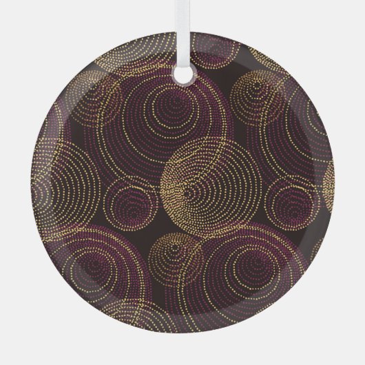 Ornement En Verre Impression géométrique Or Luxuriante (Recto)