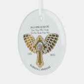 Ornement En Verre In Love Memory Photo Keepsaké Croix avec ailes (Avant gauche)