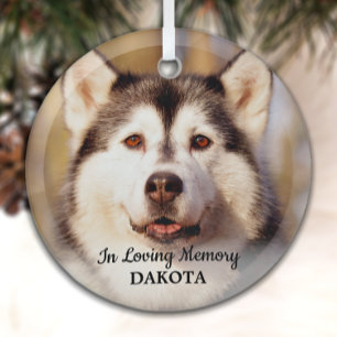 Ornement En Verre In Love Memory - Simple Chien Photo Pet Memorial
