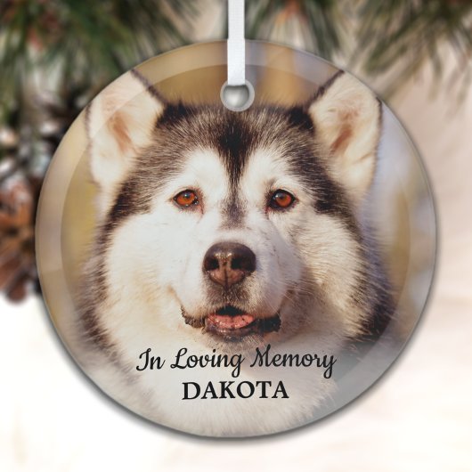 Ornement En Verre In Love Memory - Simple Chien Photo Pet Memorial
