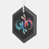 Ornement En Verre Infinity with glowing dragonflies (Avant gauche)