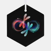 Ornement En Verre Infinity with glowing dragonflies (Verso)