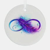 Ornement En Verre Infinity with purple feather (Verso)