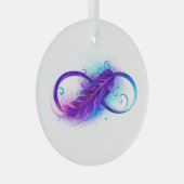 Ornement En Verre Infinity with purple feather (Avant droite)